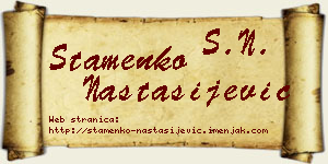 Stamenko Nastasijević vizit kartica